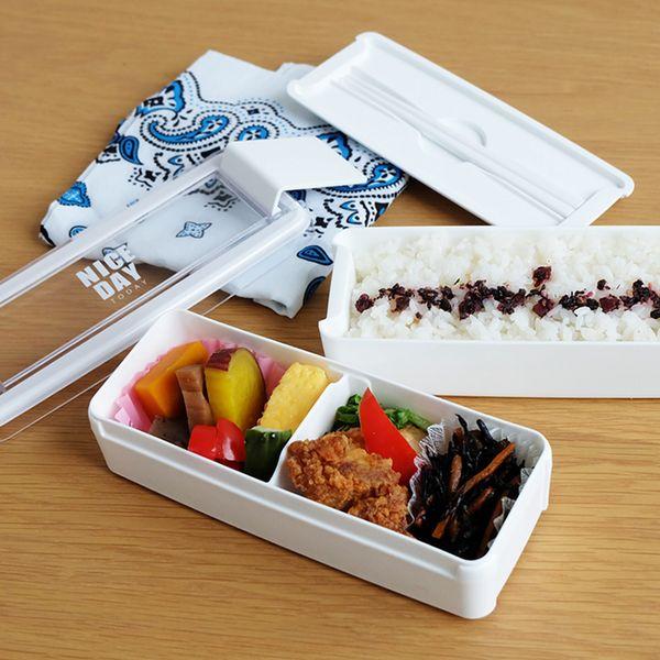 イージーケアランチボックス２段WH 2個セット 送料無料 即日発送-3