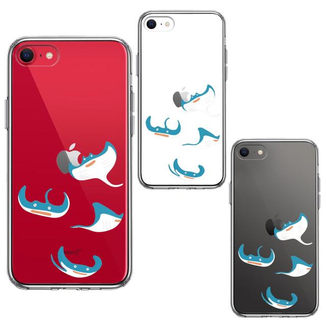 iPhoneSE ケース 第3世代 第2世代 クリア マンタ 集合 スマホケース 側面ソフト 背面ハード ハイブリッド  送料無料-1