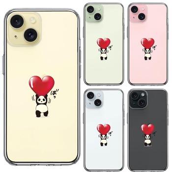 iPhone15Plus ケース クリア パンダ ハート 重量挙げ 努力感 スマホケース 側面ソフト 背面ハード ハイブリッド  送料無料-1