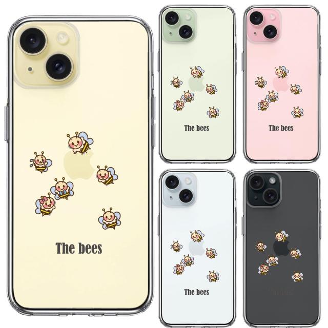 iPhone15 ケース クリア The Bees ミツバチ 蜂 可愛い スマホケース 側面ソフト 背面ハード ハイブリッド  送料無料-1