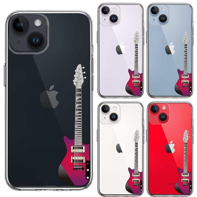 iPhone14 ケース クリア エレキギター スマホケース 側面ソフト 背面ハード ハイブリッド  送料無料-1