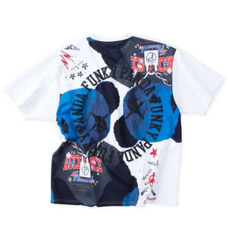 大きいサイズ FUNKY PANDA by in the attic イタズラカレッジロゴ半袖Tシャツ 3L 4L 5L MC842001-43047 ラッピング可 送料無料 即日発送-0