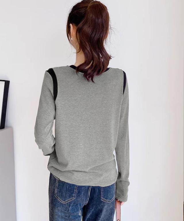 バイカラー Tシャツ 長袖 送料無料 即日発送-9