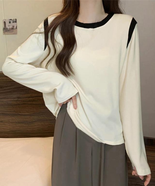 バイカラー Tシャツ 長袖 送料無料 即日発送-4