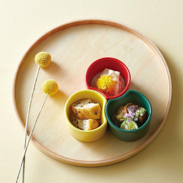和食器 半月型珍味入 黄 赤 緑 6セット 送料無料-4