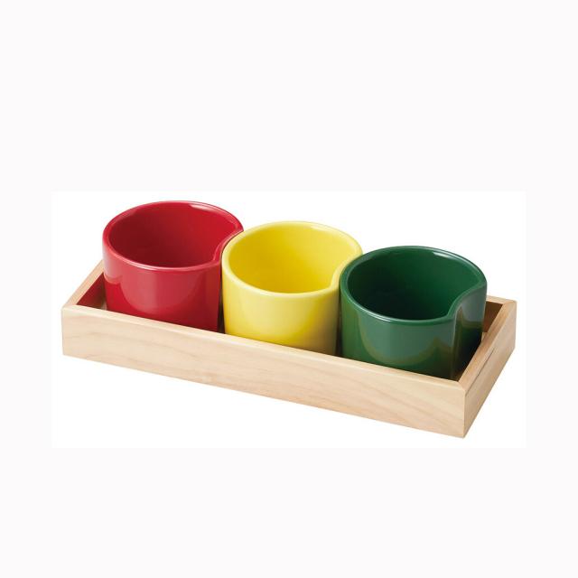 和食器 半月型珍味入 黄 赤 緑 6セット 送料無料-6