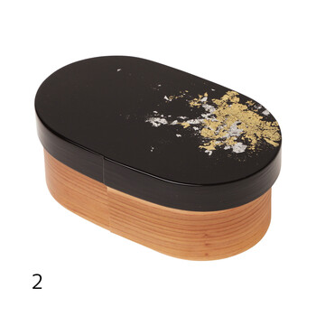 modern弁当箱 小判 ラズベリー 黒と金 ミルクゴールド 大人モダン Cool Japan 日本製 送料無料-1