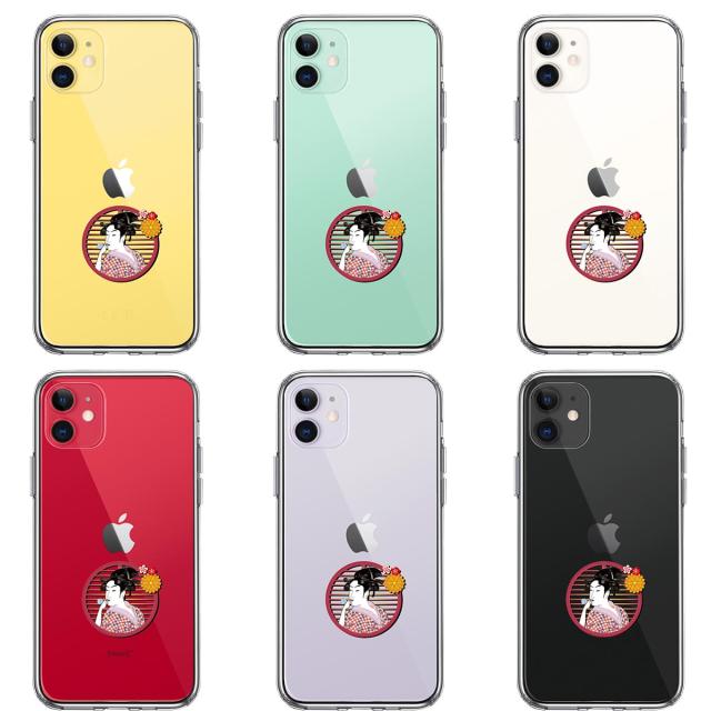iPhone11 ケース クリア 浮世絵 女 スマホケース 側面ソフト 背面ハード ハイブリッド  送料無料-1