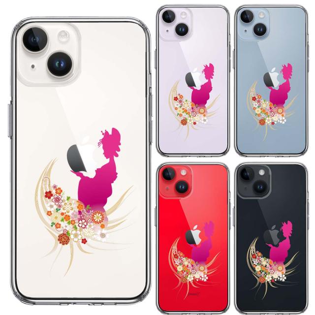 iPhone14 ケース クリア 日本女性 着物少女 スマホケース 側面ソフト 背面ハード ハイブリッド  送料無料-1