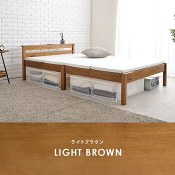 組立簡単 セミダブルベッドMB 5150SD LBR 送料無料-14