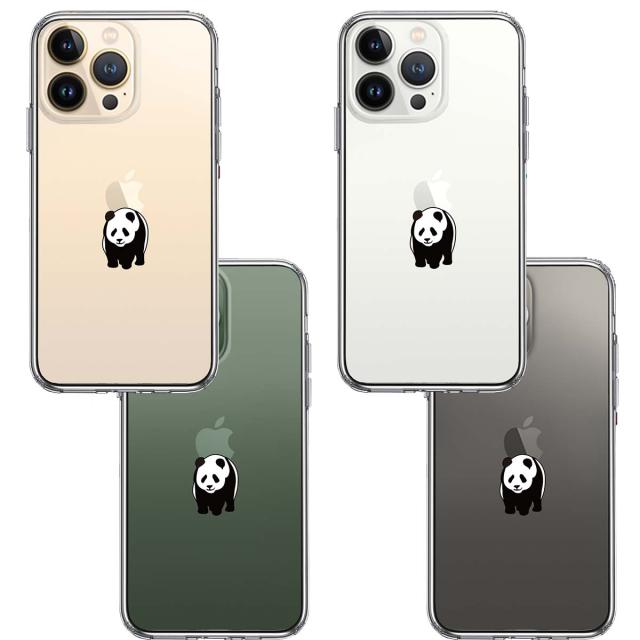 iPhone13Pro ケース クリア パンダ りんご おんぶ スマホケース 側面ソフト 背面ハード ハイブリッド  送料無料-1