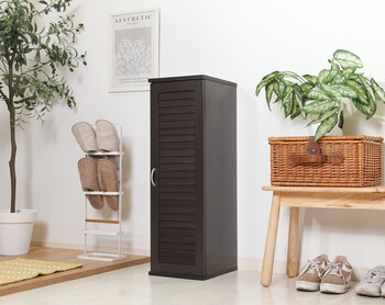 スリムシューズボックス ルーバー扉 送料無料-17