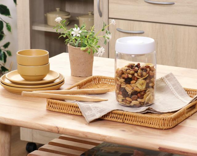 PUSH 空気が抜けるキャニスター 1200ml 6セット 送料無料-7