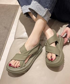 厚底サンダル クロスベルト 夏靴 送料無料 即日発送-4