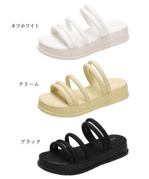 ミュールサンダル 厚底 ストラップ 夏靴 送料無料 即日発送-1