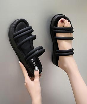 ミュールサンダル 厚底 ストラップ 夏靴 送料無料 即日発送-5