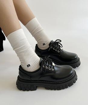 厚底 ローファー 編み上げ 送料無料 即日発送-2