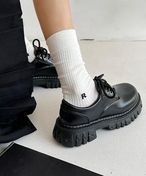 厚底 ローファー 編み上げ 送料無料 即日発送-4