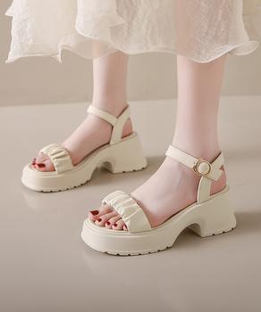 厚底サンダル 太ヒール 美脚 春夏 送料無料 即日発送-2