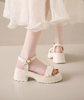 厚底サンダル 太ヒール 美脚 春夏 送料無料 即日発送-4