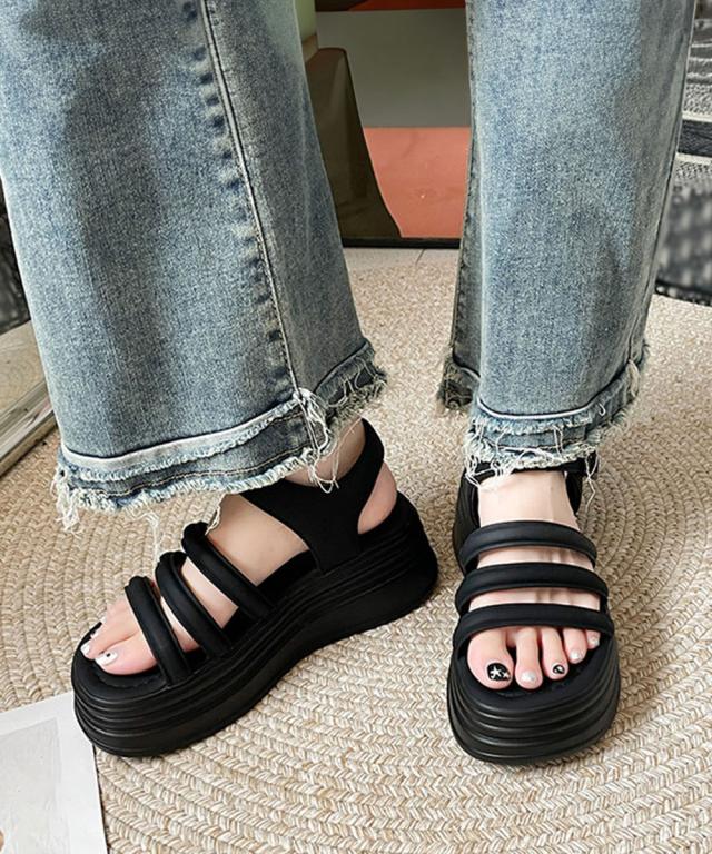 ストラップサンダル 厚底 美脚 夏くつ 送料無料 即日発送-2