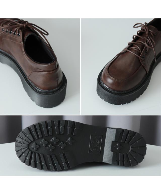 厚底ローファー レースアップ 美脚くつ 送料無料 即日発送-9