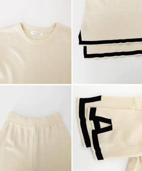 セットアップ 配色スリットニットとパンツ 送料無料 即日発送-9