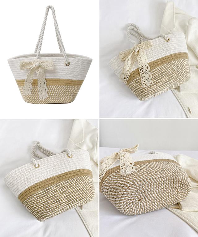 かごバッグ 草編みバッグ ハンドバッグ夏 送料無料 即日発送-2