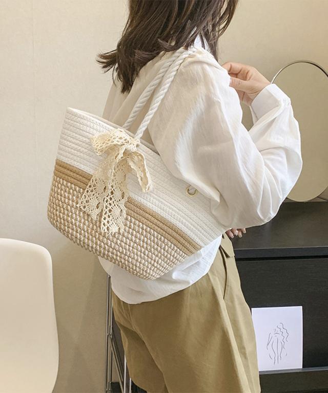 かごバッグ 草編みバッグ ハンドバッグ夏 送料無料 即日発送-5