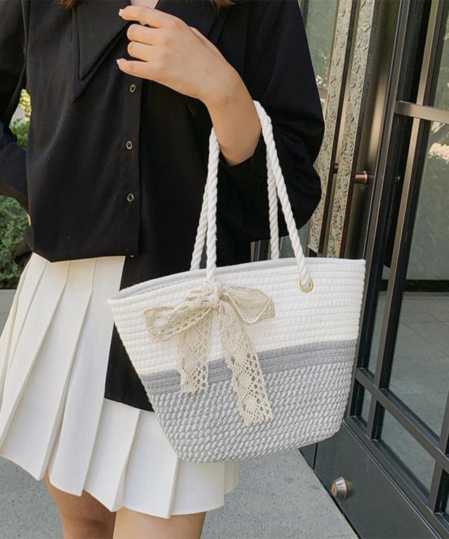 かごバッグ 草編みバッグ ハンドバッグ夏 送料無料 即日発送-6