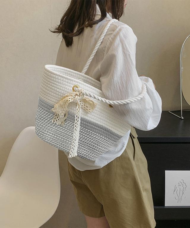 かごバッグ 草編みバッグ ハンドバッグ夏 送料無料 即日発送-7