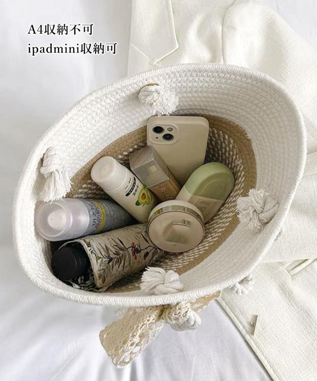 かごバッグ 草編みバッグ ハンドバッグ夏 送料無料 即日発送-8