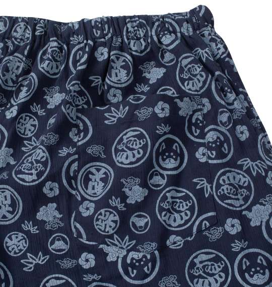 大きいサイズ 黒柴印和んこ堂 楊柳総柄甚平 3L 4L 5L 6L 8L ラッピング可 送料無料 即日発送-3