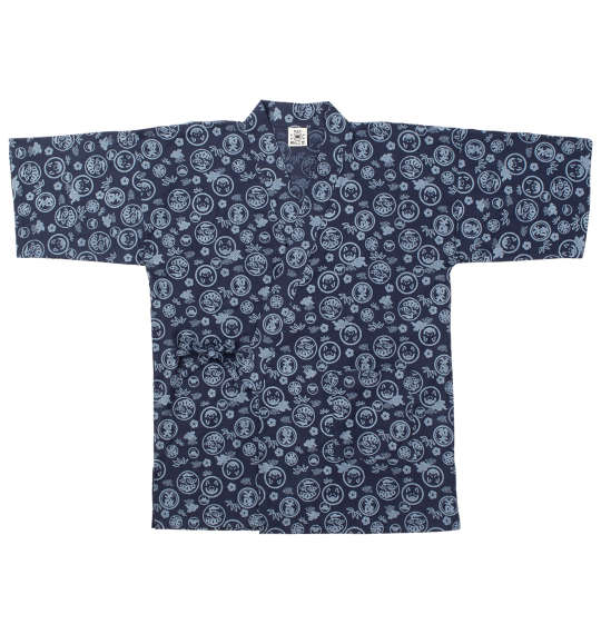 大きいサイズ 黒柴印和んこ堂 楊柳総柄甚平 3L 4L 5L 6L 8L ラッピング可 送料無料 即日発送-4