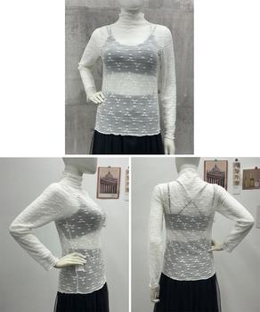 花柄ジャガードシースルートップス 送料無料 即日発送-4