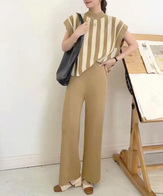 サマーニットセットアップ 春夏秋服 送料無料 即日発送-6