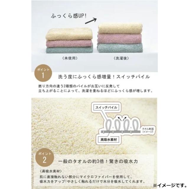 cocochiena2 ココチエナ2 フェイスタオル 約34×80cm ブルー CE7021 1枚入 3セット 送料無料-2