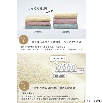 cocochiena2(ココチエナ2) バスタオル 約60×120cm ネイビーブルー CE18021 1枚入 2セット 送料無料-2