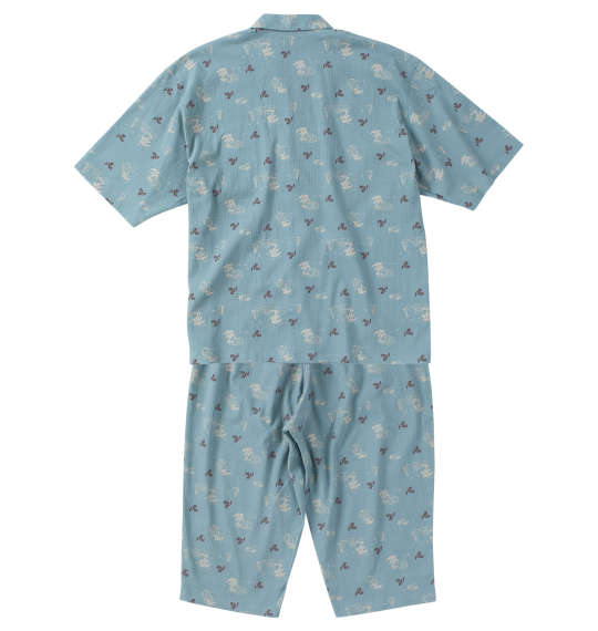 大きいサイズ marie claire homme 楊柳総柄半袖七分丈パンツパジャマ 3L 4L 5L 6L 8L ラッピング可 送料無料 即日発送-1