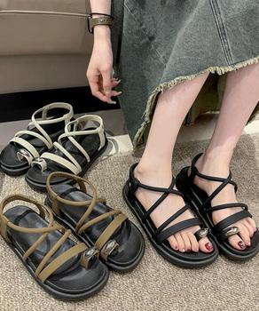 ストラップサンダル厚底親指トングサンダル 送料無料 即日発送-3