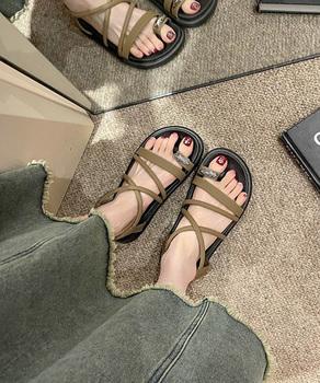 ストラップサンダル厚底親指トングサンダル 送料無料 即日発送-7