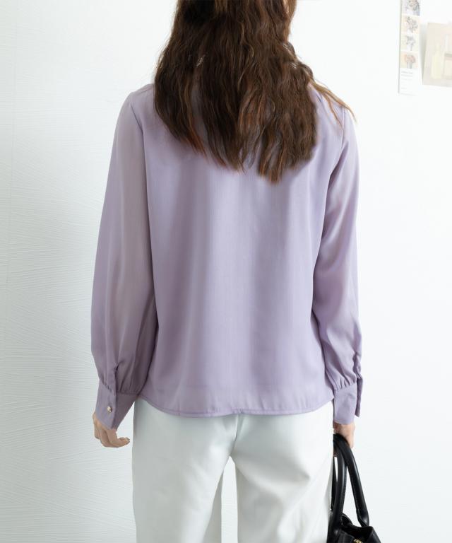 リボンタイブラウス レディース長袖シャツ 送料無料 即日発送-9