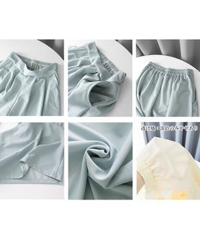 タック入りスカンツワイドパンツレディース 送料無料 即日発送-3