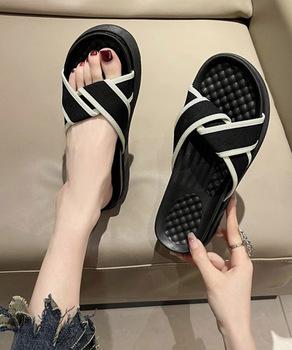 厚底サンダル ねじり配色クロスサンダル夏 送料無料 即日発送-2