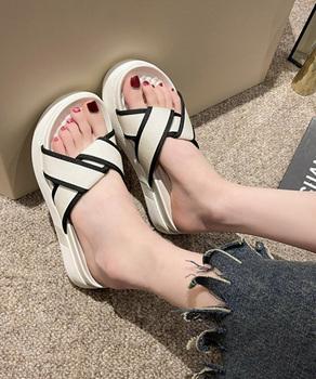 厚底サンダル ねじり配色クロスサンダル夏 送料無料 即日発送-6