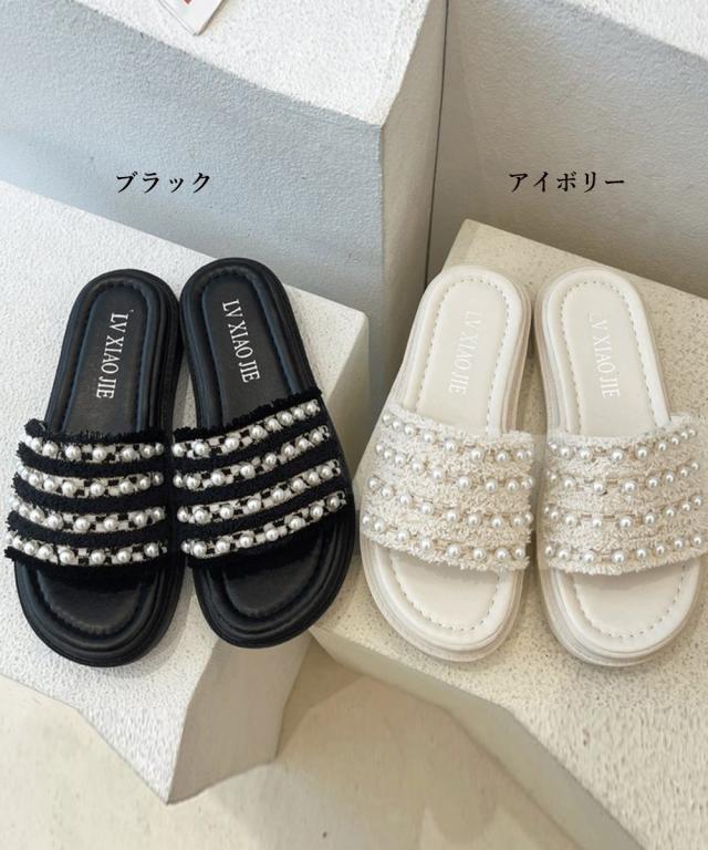 パールサンダル 厚底サンダル疲れない 送料無料 即日発送-1