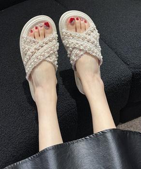 厚底サンダル パール付き クロスサンダル 送料無料 即日発送-9