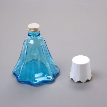 硝子ボトル 富士山 キャップ付 日本製 2セット 送料無料-1