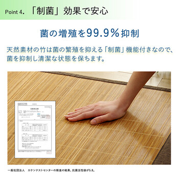 玄関マット 約60×90cm バンブー 竹 滑り止め 丈夫 抗菌防臭 消臭 お掃除 簡単 冷感 冷たい 夏 ひんやり NSプレーン 送料無料-5
