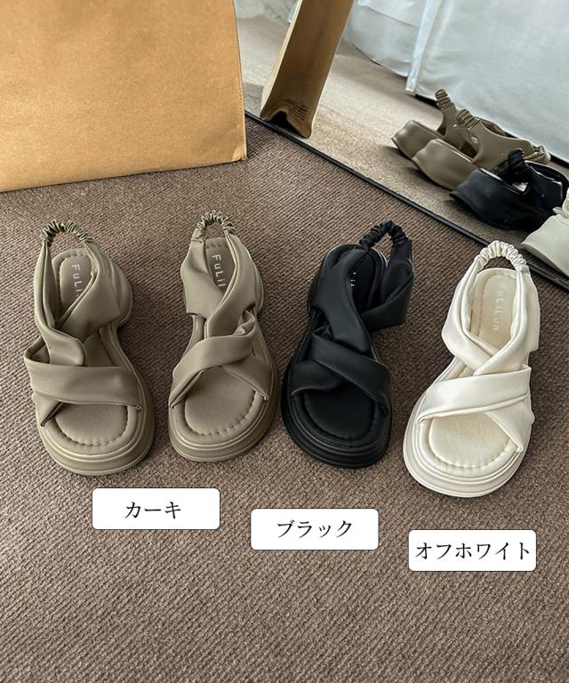 厚底サンダル レディース クロスベルト 送料無料 即日発送-1